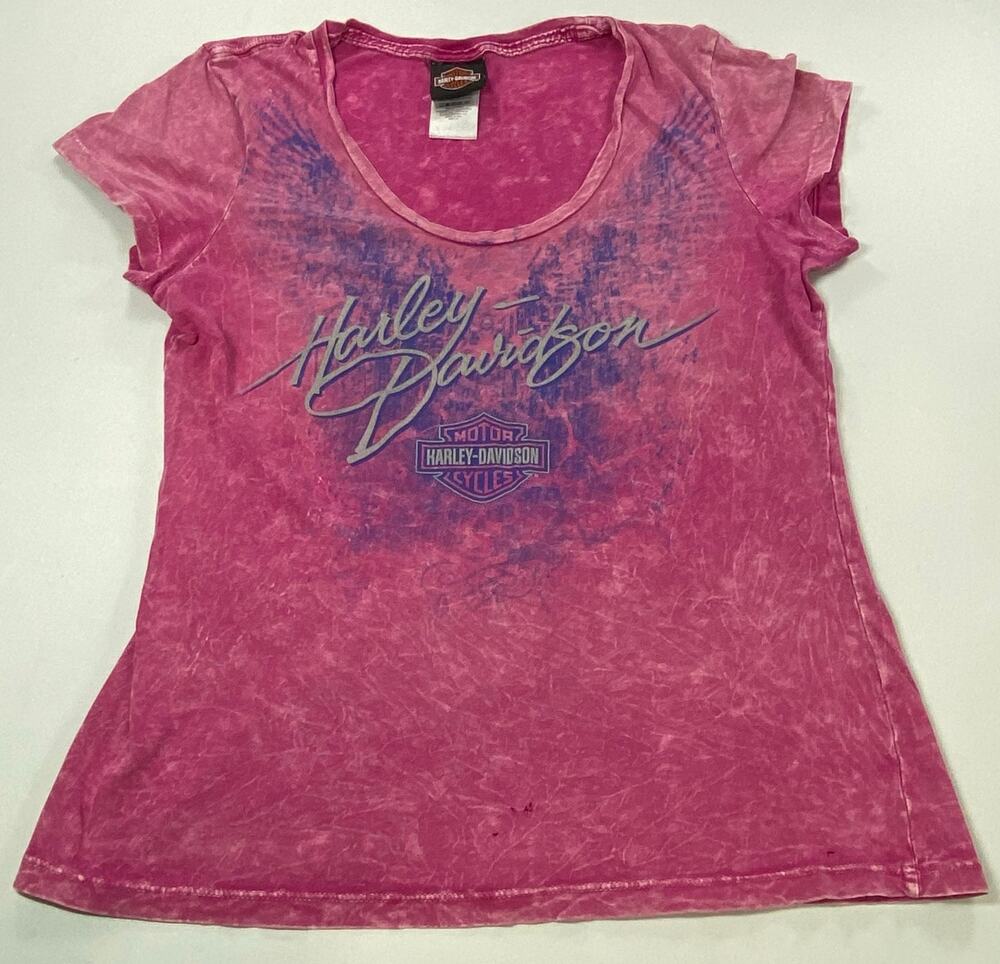 Harley‑Davidson Pink Cotton Tee Women’s M – Classic Graphic Moto Style